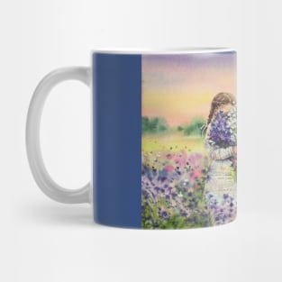 Girl with a bouquet Mug